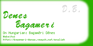 denes bagameri business card